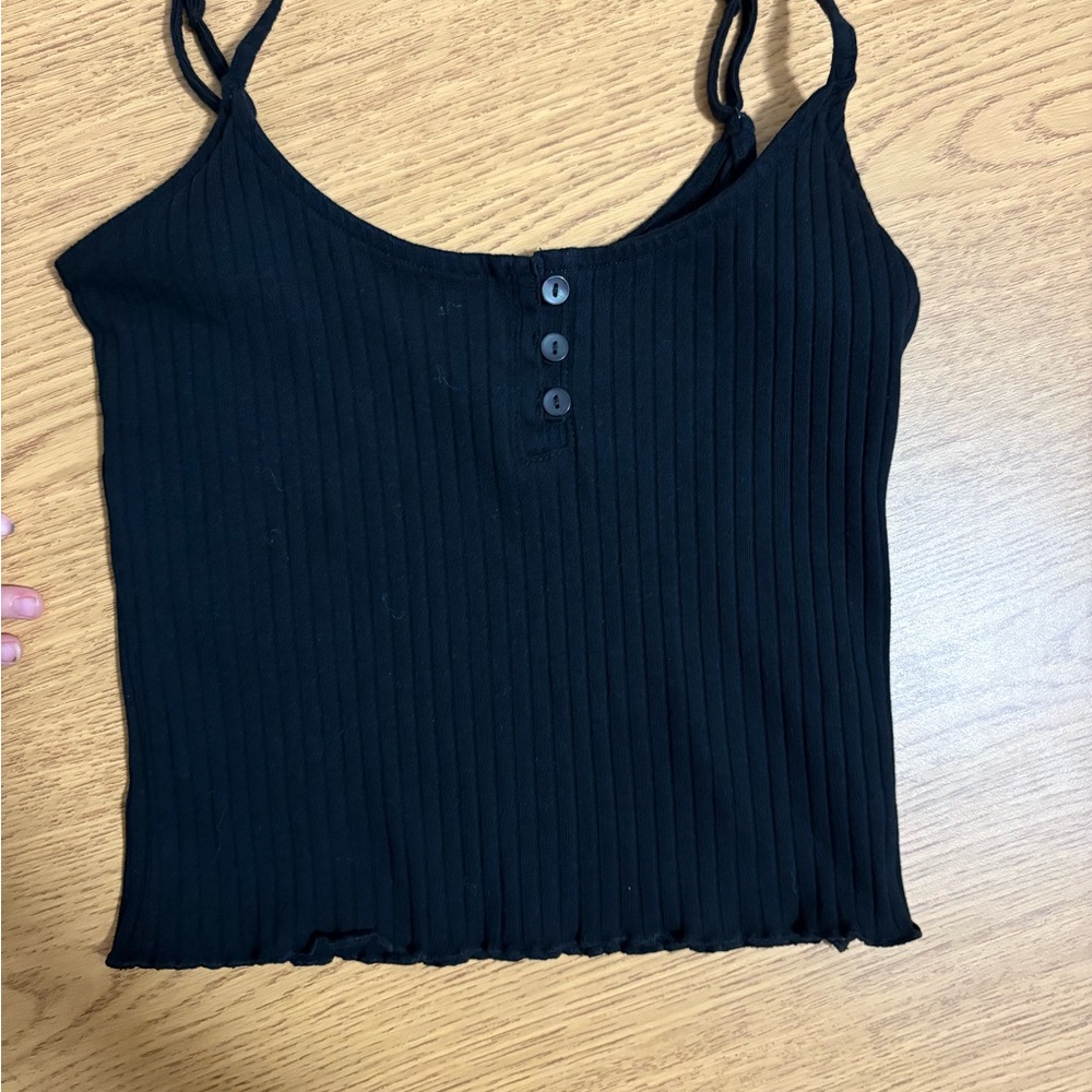 American Eagle Outfitters Black Ribbed Tank Top